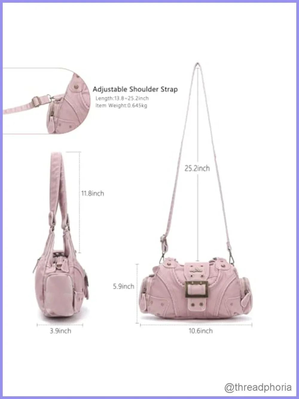 Vegan Leather Hobo Purse Shoulder Handbag Multi-Pocket Crossbody Bag Tote